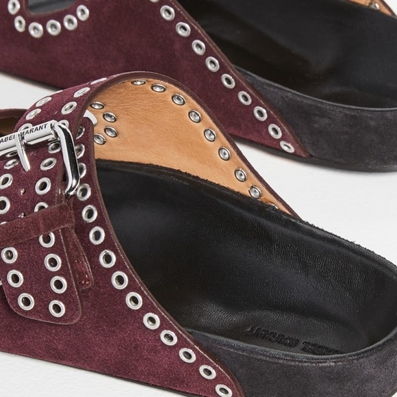 Isabel Marant Lenyo suede grommet slides - Picture 11 of 12